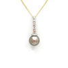 Copper Cortez Pearl on 14K White Gold Pendant with Heliolites