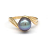 Blue Cortez Pearl on 18K Yellow Gold Ring by Kathe Mai