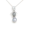 "Turtle" Silver Pendant with Cortez Pearl