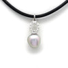 Horse-Shoe Silver Pendant with Cortez Pearl